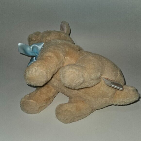 Jacques Little Lilly Tan French Bulldog Puppy Dog Plush Blue Bow 10" Stuffed Toy - Picture 8 of 12